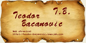 Teodor Bacanović vizit kartica